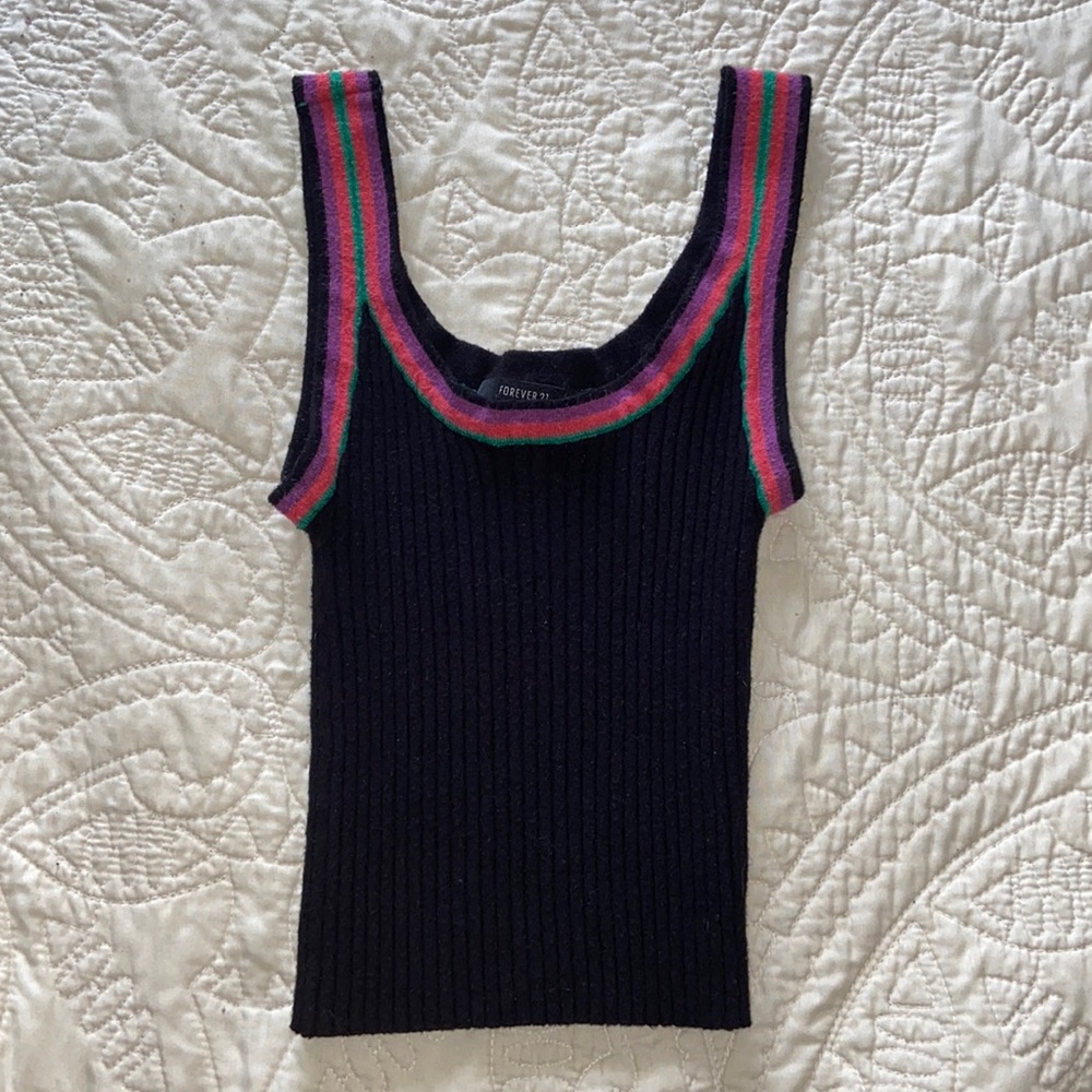 Pop of color ribbed stretchy tank!!
